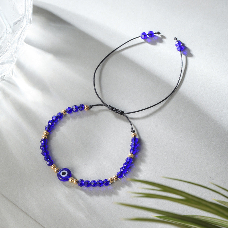 Venta al por mayor Pulsera de aleación de cuentas de cristal de ojo de diablo